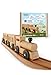 Produktbild LISA & MAX Holzeisenbahn Set (14 Teile) im stilvollen Retro-Look - Made in EU aus FSC®- zertifiziertem Holz - für Kinder aus Naturfarben und ohne Plastik - Holz Eisenbahnen, Schienen und Holzzug