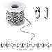 Topacket 33Feet Ball Bead Chain Stainless Steel Dog Tag Chain with Matching Connectors for Jewelry Making Necklace Hanging Bracelets Keychain(2.4mm)