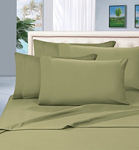 Elegant Comfort Wrinkle Resistant Luxury 6-Piece Bed Sheet Set - 1500 Premier Hotel Quality Silky Soft #1 Rated Sheet Set - California King, Sage-Green