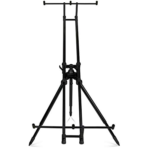 Foto von ARAPAIMA FISHING EQUIPMENT® Rod Pod Triplecoast | Aluminium Rutenhalter | Angeln Rutenauflage für 3 Angelruten | Angelhalter inklusive Tragetasche - Schwarz - OneSize