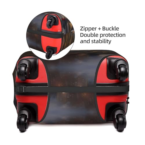 Merry Christmas Print Travel Elastic Suitcase Luggage Baggage Cover Protector, Washable And Anti-Scratch4