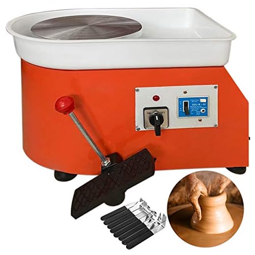 VEVOR Máquina de Formación de Cerámica de 25 cm 280 W, Rueda de Cerámica Eléctrica con Pedal de Palanca Manual, Herramienta de Arcilla de Bricolaje con Conjunto de Herramientas