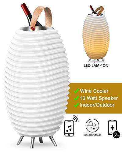 Synergy 50 Pro - Altavoz Bluetooth LED 3 en 1 y Enfriador de Vino - Luz LED, transmisión de música y enfriamiento de Vino, champán o Cerveza - Batería de 2600 mAh para hasta 11 Horas de duración
