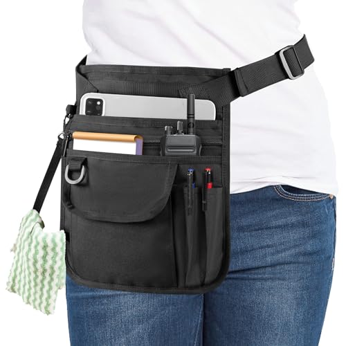 Rexmica Waitress Server Apron with Multiple Pockets, Server Waist Pouch with Adjustable Belt, Waist Apron for Waitress, Waiter, Women Men Server, Waiter Server Apron Bag for Restaurant, Bistro, Cafe by Rexmica - Used condition - US$18.59