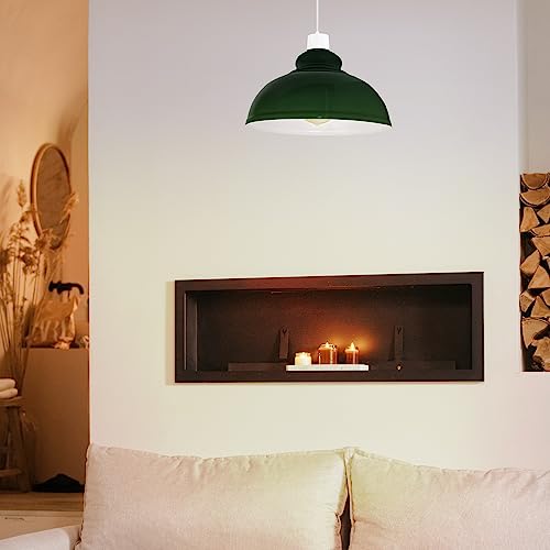 LEDSone Industrial Metal Green Ceiling Pendant Light Shades - Image 4