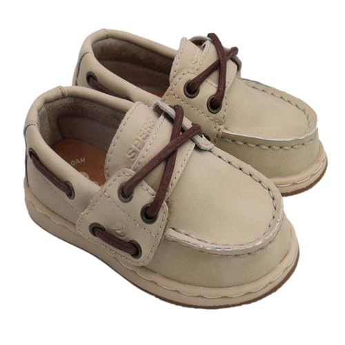 Image of Sperry Toddler Cup II Boat Shoe with Memory Foam Insole - Tan Leather, Size 5