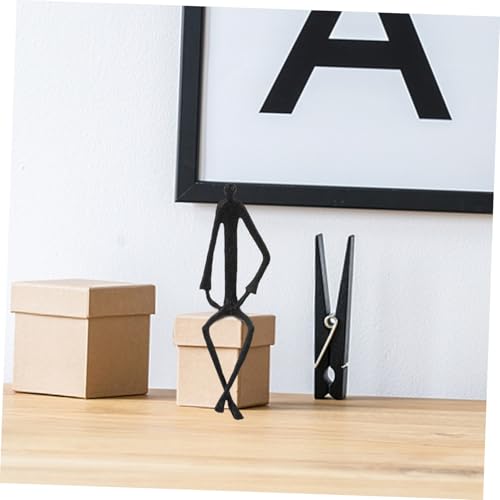 Sculpture abstraite fer noir assise objet décoration salon table basse moderne - 6