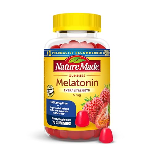 nature made melatonin 5mg adult melatonin gummies 100 drug free sleep aid 70 gummies extra strength