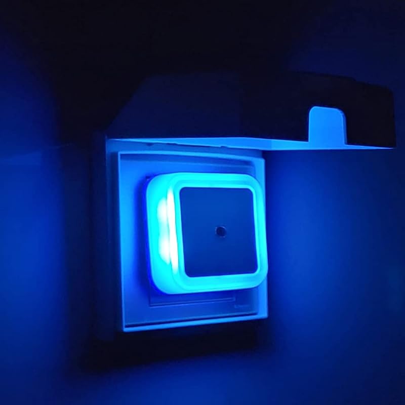 IOSICAM Éjszakai Fény Gyerekeknek 3 Darabos Szett - Kék LED Éjjeli Lámpa Alkonykapcsolóval Hálószobába