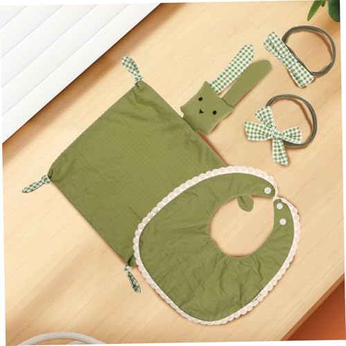 SUPVOX Boy Girl Bedtime Must-have Set Security Blanket Bib Hair Accessories Newborn Cozy Stylish4
