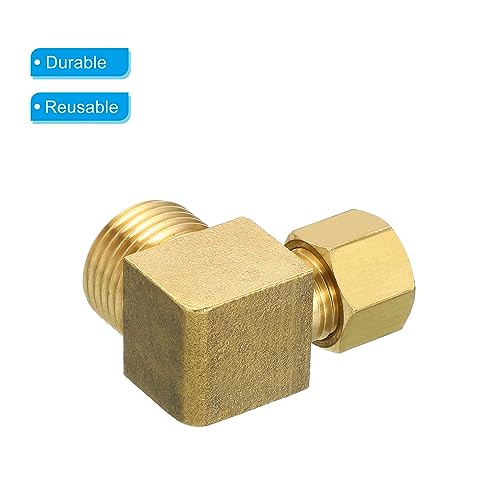 PATIKIL G1/2 Male x 8mm Tube OD Brass Compression Tube Fitting, 90 Degree Elbow Pipe Tube Fitting for Plumbing Hose Connector - Image 4