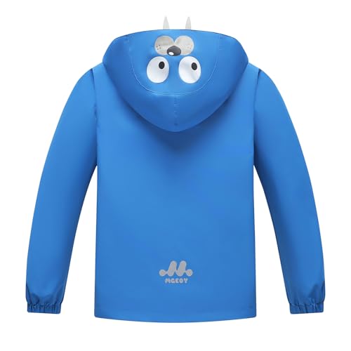 Image of MGEOY Girls Rain Jacket Lightweight Waterproof Hooded Cotton Lined Raincoat Windbreaker for Kids Size 4-12 Years