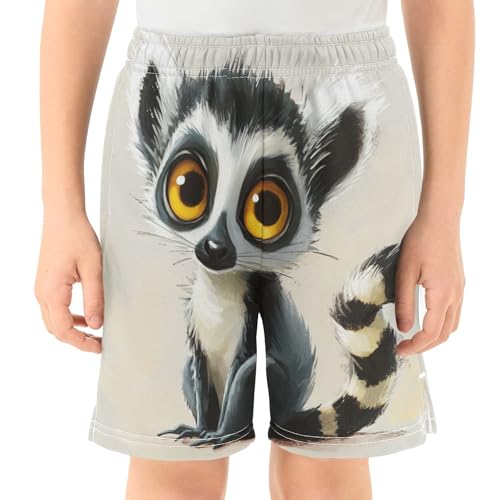DOMIKING Cute Lemur Beige Kids Shorts Pull-on Boys Shorts with Elastic Waist Casual Athletic Pants for Summer Playwear2