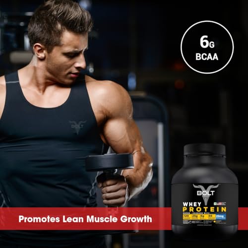 Image of Bolt 100% Whey Protein Powder| 25g Protein Per Scoop, 6G BCAA | Alphonso Mango | 5Lb /2.268kg (69 Servings)| Muscle Recovery | Lean Muscle Support | Low Carb | Fast Absorption |Gluten-Free | Easy to Digest