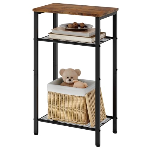 Hoctieon 3 Tier End Table, Telephone Table, Narrow Side Table with Storage, Nightstand for Small...