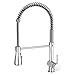 CSEA Rubinetto da cucina, a bassa pressione, rubinetto da cucina con spruzzatore Pull Down, attacco universale, girevole a 360°, rubinetto a molla a spirale, cromato
