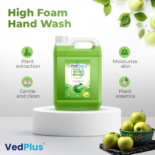Image of Handwash Liquid Refill Can - Goodness of Green Apple | pH Balanced | Soothes & Hydrates Skin | Antibacterial 99.9% Germ-Protect | Soft and Supple Hands | 10X Moisturizer - 5L