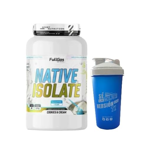 Native Isolate + Mezclador Cerrefit - Proteína nativa aislada sabor - 1,8kg - Fullgas (1,8Kg, Cookies and Cream)