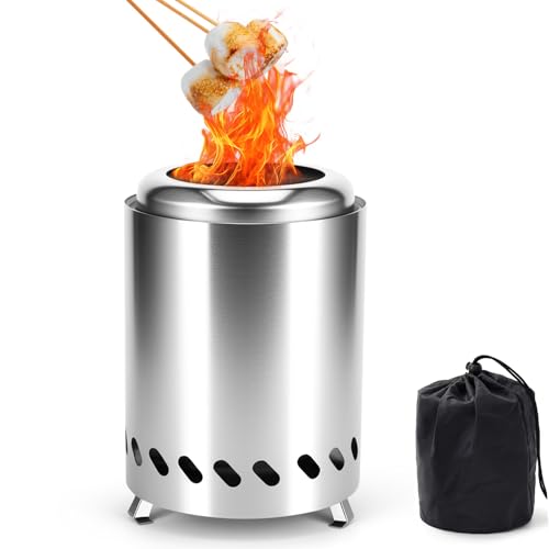 Kinberry Table Top Fire Pit Outdoor, 2025 Portable Tabletop Fire Pits, Stainless Steel Smokeless Fire Pit with Travel Bag, Heat-Resistant, Easy to Use, for Camping, Outdoor, Patio