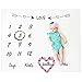 Baby Milestone Blanket Photo Props - Premium Fleece Blanket, Infant Newborn Baby Boy Girl Photography Backdrop, Fluffy Soft Swaddling Blanket, Weekly Monthly Yearly Photo for New Mom Baby Shower Gifts