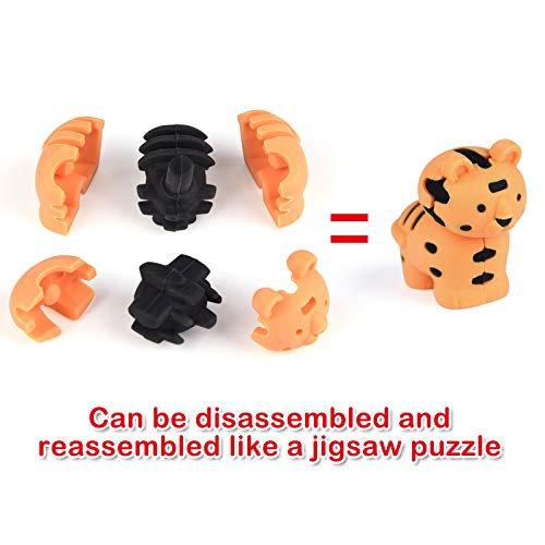 MIAHART 30 Pack Valentines Erasers Set Animal Pencil Erasers Filled Hearts Box and Valentine\'s Cards for Kids Valentines Party Favors, Carnivals Gift, School Supplies (Animal) - Thumbnail 7