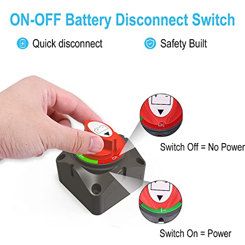 Battery Disconnect Switch 12V Master,12V-48V Battery Shut Off Switch 275Amps High Current For Car Marine Boat Rv Vehicles(On/Off) #TOP1