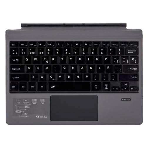 キーボード タイプカバー 対応Surface Pro 3/4/5/6/7 ポータブル ワイヤレス Bluetooth キーボード（タッチパッド付き）,Spanish