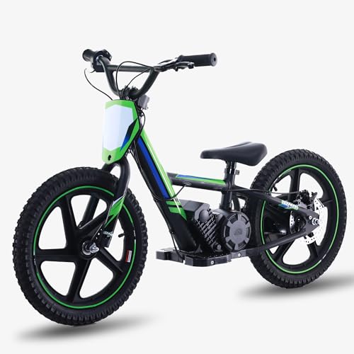 Lightweight Electric Dirt Bike for Kids, 340W Powerful Racing Grade Motorcycle Up to 12MPH, 24V Detachable Battery, 16-Inch Off-Road Tires, 3-Speed Modes Mini Motocross Bike- Ideal for Ages 5-8 by Blissskip - Used condition - US$214.55