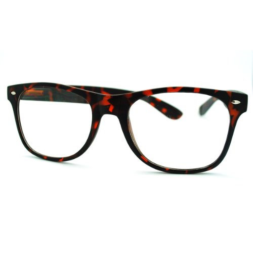 JuicyOrange Matte Finish Clear Lens Eyeglasses Classic Square Horn Rim
