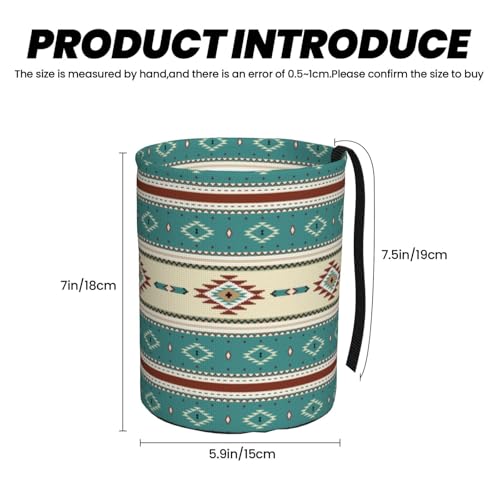 Image of Native Indian Western Tribal Car Trash Can Collapsible Garbage Can,Hanging Trash Bag Water Proof with Suitable for Storage for Car Interiors,Home