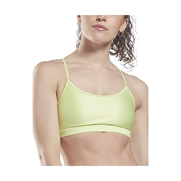 Core 10 by Reebok Women's Strappy Sports Bra, Light Support, Energy Glow, Small