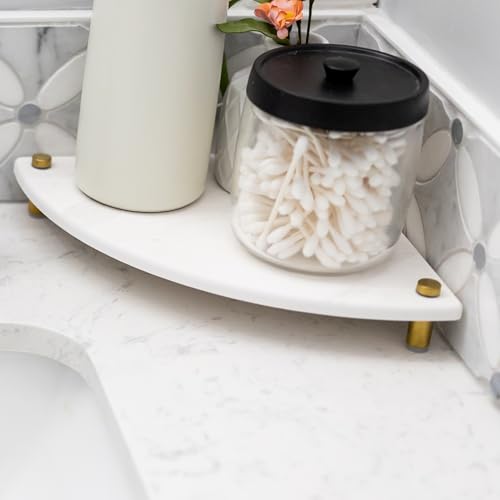 Fast Drying Stone Sink Caddy Made of Diatomaceous Earth | Water Absorbing Stone Tray for Bathroom | Instant Dry Sponge Holder for Kitchen Sink New Longer Size (Marble print on Corner tray) - Image 3