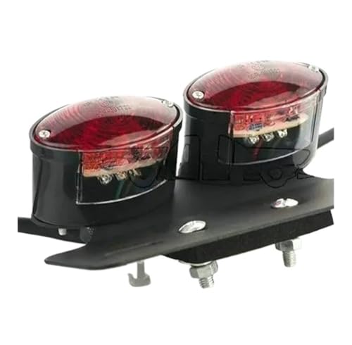 Feu arrière double œil de chat moto et support plaque pour vos sorties custom et bobber
