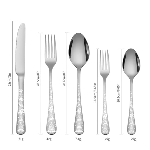 Image of Silverware Set, Stainless Steel Flatware Utensil Combo, Cutlery Include Knife - Spoon - Fork for Dining Table Luxury, Mirror Polished, Dishwasher Safe (20 Pieces, Color : Silver)