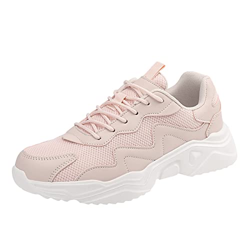 Generico Zapatillas Pronador Mujer Zapatillas Bota Mujer Scarpe Sportive da Donna Estate Nuovo Modello Maglia Traspirante Comoda Suola Spessa Scarpe Stringate Zapatillas Verano Mujer (Pink, 41)
