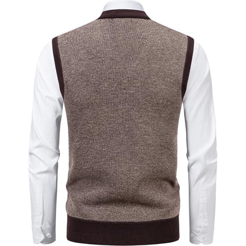 Men's Sweater Vest V-Neck Sleeveless Cable Knitted Cardigan Vest Slim Fit Men's Casual Business Vests Lightweight4