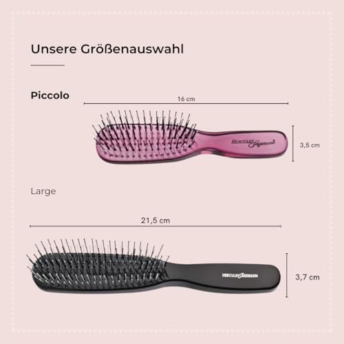HERCULES SÄGEMANN - Zauberbürste Piccolo Schwarz | Hochwertige Scalp Brush für sanftes Entwirren ohne Ziepen. geeignet für nasses und trockenes Haar. | Farbe: Schwarz |Größe: Piccolo