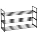 Produktbild SONGMICS Schuhregal 3 Ebenen, Schuhständer Metall, Schuhaufbewahrung, Schuh-Organizer für 12-15 Paar Schuhe, stapelbar, für Flur Wohnzimmer Schlafzimmer, 30 x 92 x 54 cm, schwarz LSA13BK