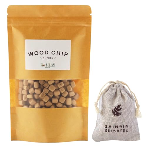 森林生活 ウッドチップ(WOOD CHIP) チェリー【サシェ袋1枚付】200ml アロマ インテリア 除湿 ガーデニングなどに (チェリー)（Amazon）