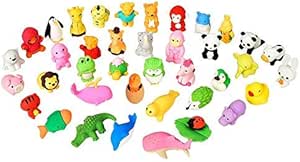 30PCS Joanna Reid Animal Erasers Bulk Assorted Puzzle Erasers Collectible for Classroom Rewards Games Prizes Carnivals and School Supplies Best Gifts Party Gifts