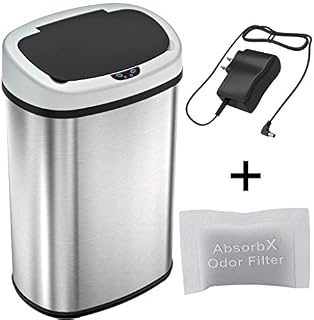 SensorCan 13 Gallon Automatic Touchless Sensor Kitchen Trash Can with AC Adapter