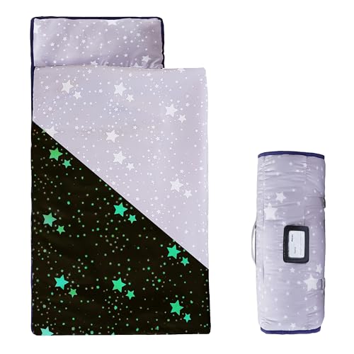 Image of MORAIS Toddler Nap Mat with Pillow and Blanket, 52 inch x 20 inch Lightweight and Soft Nap Mat for Preschool, Daycare, Travel Sleeping Bags