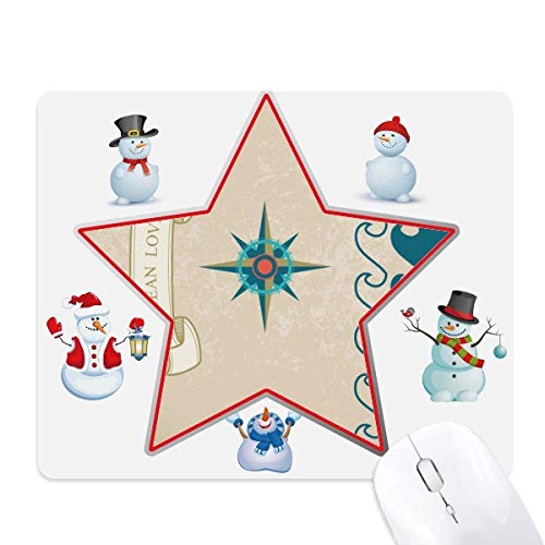 Tapis de souris bonhomme de neige et étoile Ocean Love pour votre espace de télétravail