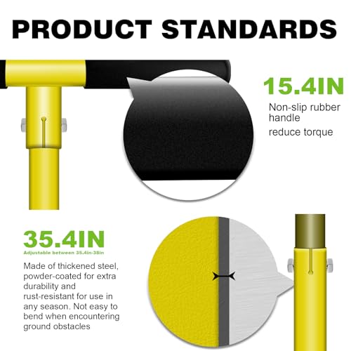 Evcitn Leme Giratório Manual, Leme Manual com Altura Ajustável, Cultivador de Garras de Jardim para