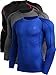 Neleus Men's 3 Pack Compression Workout Long Sleeve Shirts,5030,Black (Red Stripe),Grey,Blue,US S,EU M