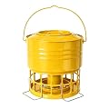 KOL Wild Bird Feeder, 8-10LBS Large Capacity Outdoor Hanging Feeder with 32 Access Holes, Locking Top Helps Reduce Squirrel Stealing, Easy to Clean, Attracts Cardinals Finches (Earthy Yellow)