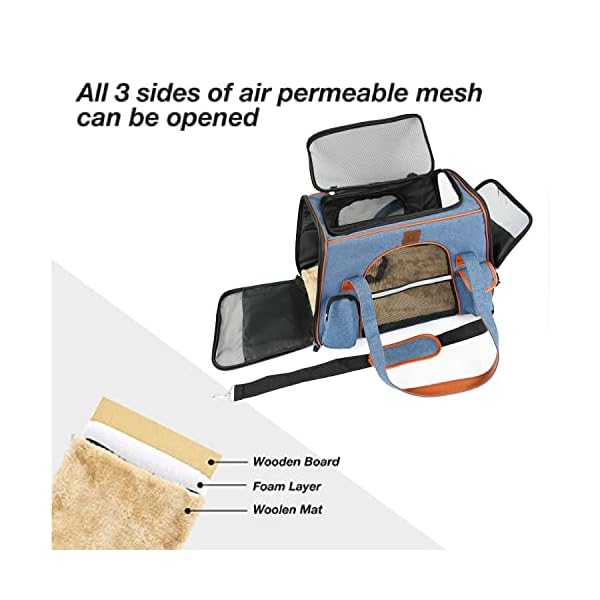 Premium-Pet-Carrier-Airline-Approved-Soft-Sided-for-Cats-and-Dogs-Portable-Cozy-Travel-Pet-Bag-Car-Seat-Safe-Carrier Portable Cozy Travel Pet Bag