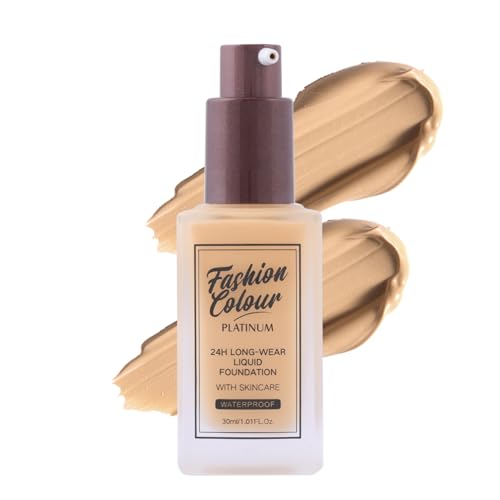 Image of Fashion Colour Platinum 24H Long-Wear Liquid Foundation With Skincare | Professional Use | Waterproof Formula | Silky Texture | Foundation for Women Dry Skin | (IVORY, 30g)