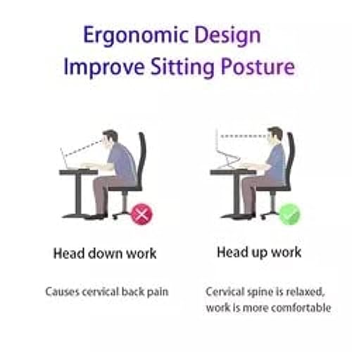 حامل لابتوب قابل للتعديل، حامل لابتوب محمول من الالومنيوم للمكتب، حامل دعم تبريد قابل للطي وجيد التهوية لاجهزة ابل ماك بوك برو/اير، اتش بي، سوني، ديل، حامل نوت بوك وغيرها