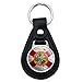 Black Leather Rustic Florida State Flag Distressed USA Keychain